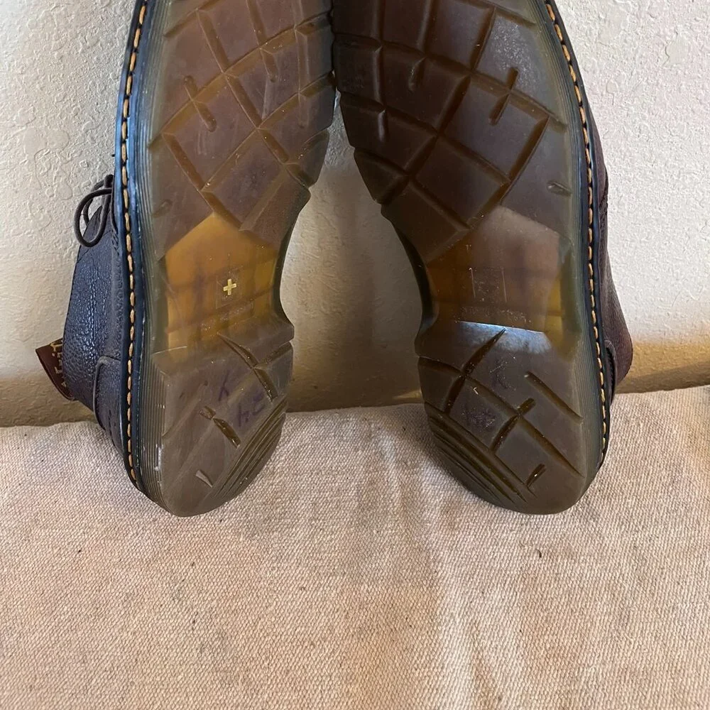 Dr Martens Unisex Black Leather Hazeldon Grizzly Shoes Sz M -7 W -8